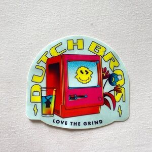 Dutch Bros Sticker Love The Grind with Retro Design
